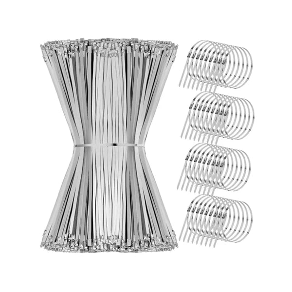 100 Pcs Heavy Duty 304 Stainless Steel Zip