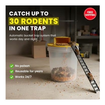 GALIXO Bucket Lid Trap for Rats, Squirrels, Chipmunks & Other Medium Rodents