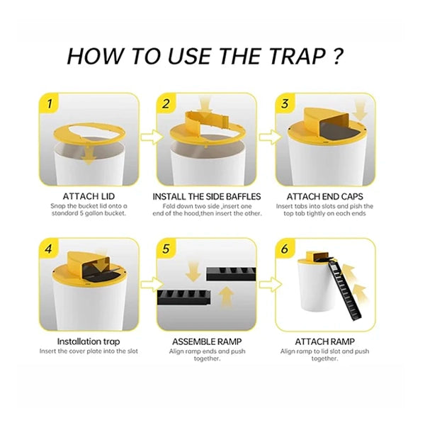 GALIXO Bucket Lid Trap for Rats, Squirrels, Chipmunks & Other Medium Rodents
