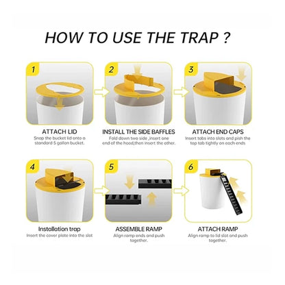 GALIXO Bucket Lid Trap for Rats, Squirrels, Chipmunks & Other Medium Rodents