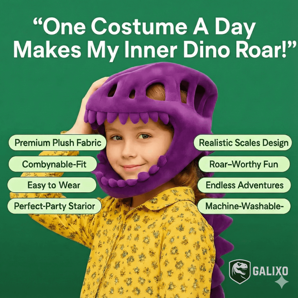 Galixo™ 3D Plush Dinosaur Skeleton Costume Set