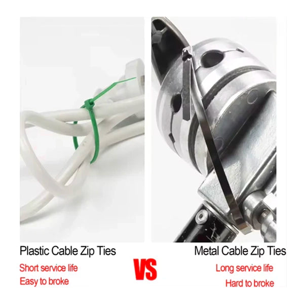 100 Pcs Heavy Duty 304 Stainless Steel Zip