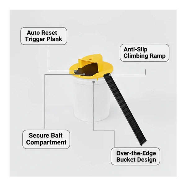 GALIXO Bucket Lid Trap for Rats, Squirrels, Chipmunks & Other Medium Rodents