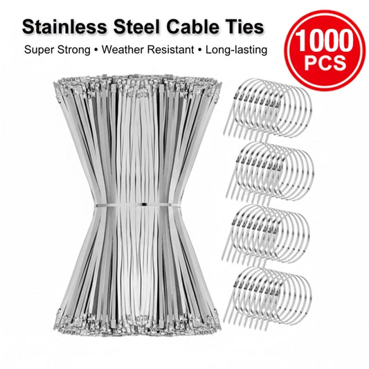 1000 Pcs Heavy Duty 304 Stainless Steel Zip